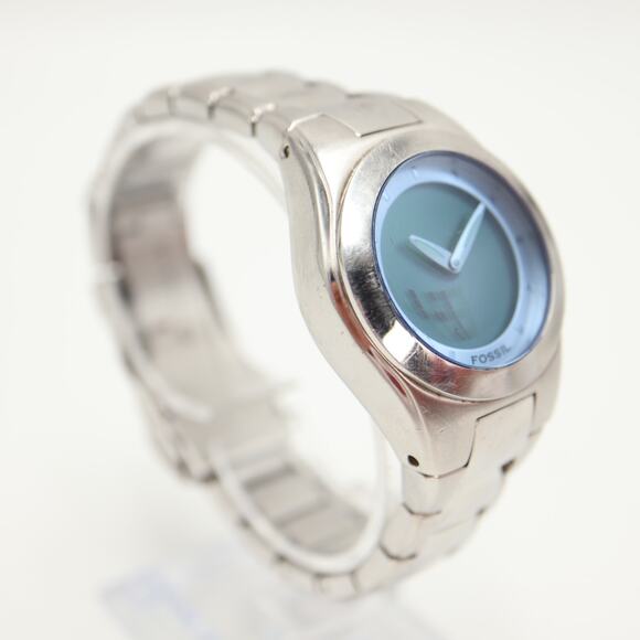 Fossil Big Tic Womens Y2K Ana Digi 32mm Watch Stainless Steel w New Battery - Picture 8 of 12